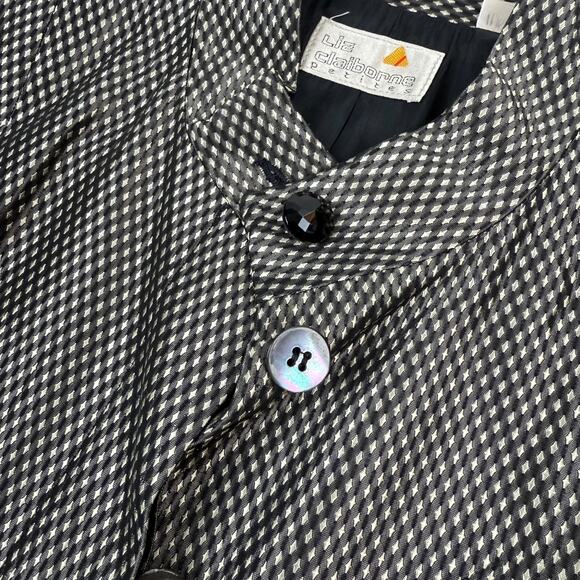 ❌Sold❌80's LIZ CLAIBORNE iridescent shimmering diamond pattern blazer jacket - Picture 8 of 16